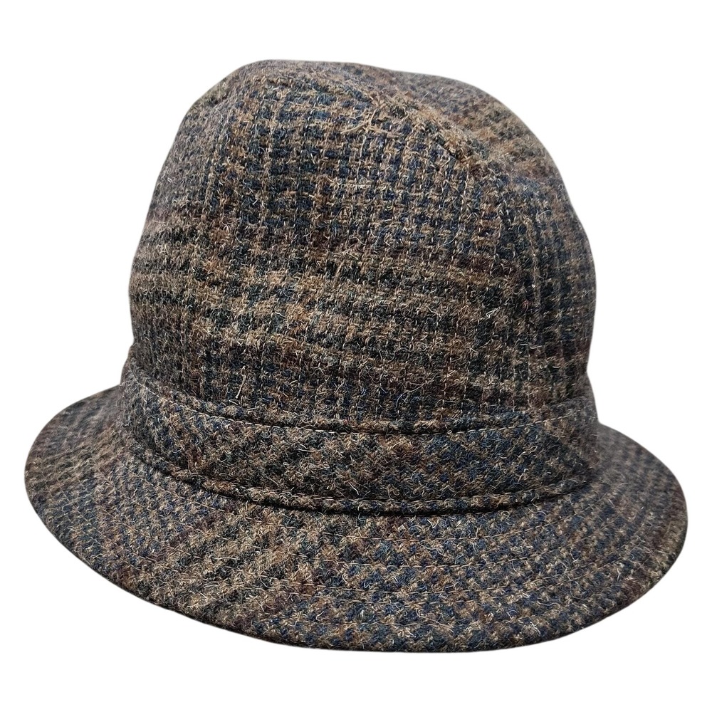 Vintage Pendleton‎ Fedora Hat Mens Medium Virgin Wool Tweed Brown Grandpa Retro